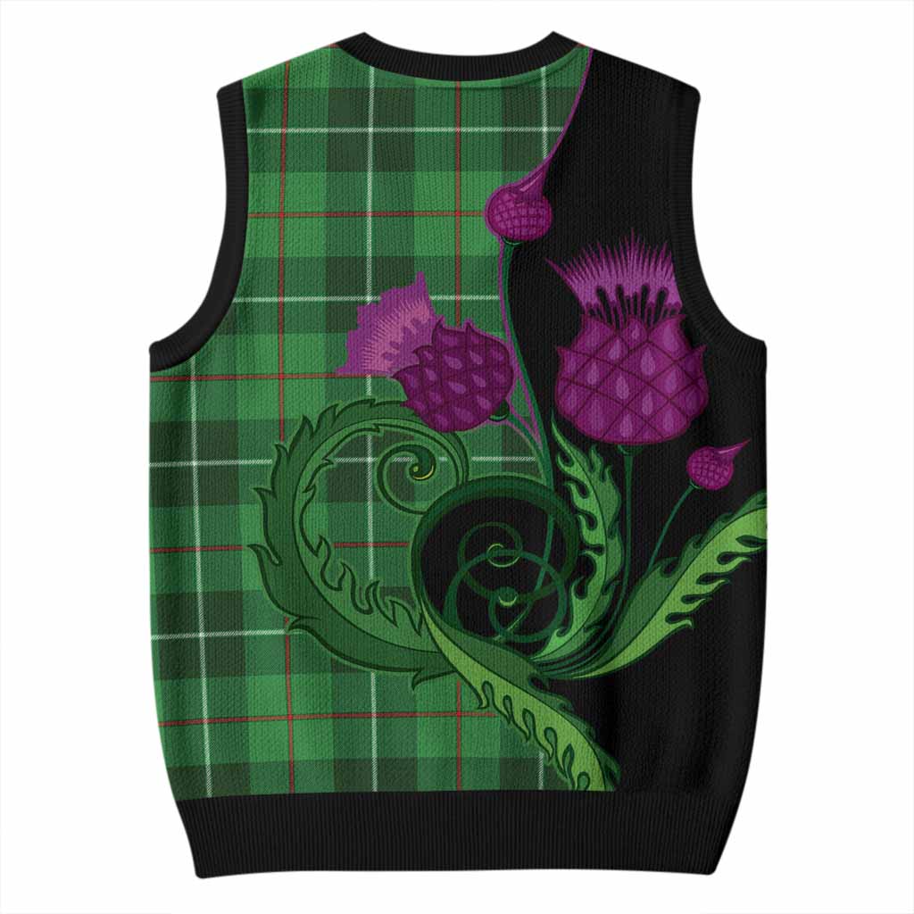 Boyle Tartan Knitted V-Neck Vest Traditional Scottish Thistle
