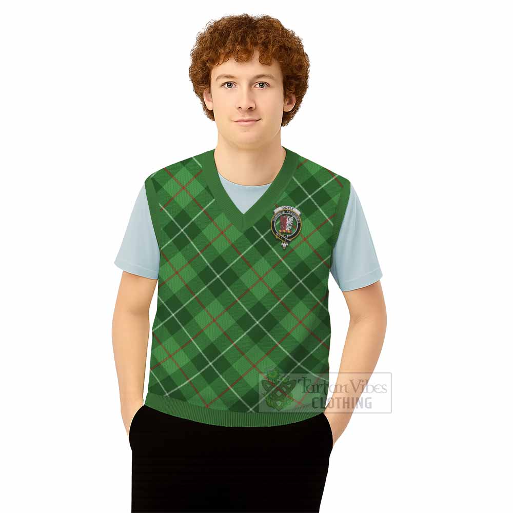 Boyle Tartan Knitted V-Neck Vest with Family Crest Cross Style