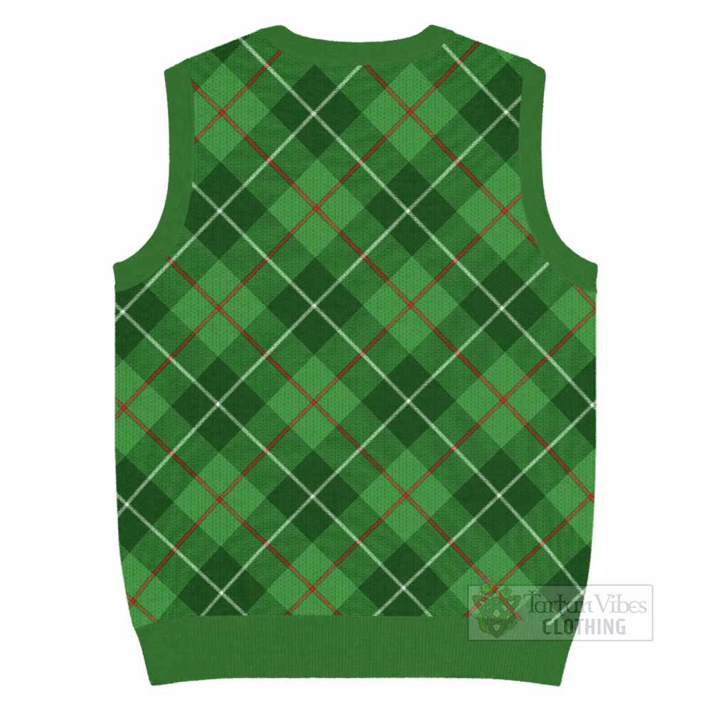 Boyle Tartan Knitted V-Neck Vest with Family Crest Cross Style