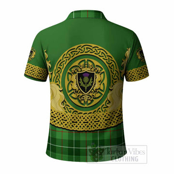 Boyle Tartan Polo Shirt Unicorn Celtic Knot And Thistle Emblem