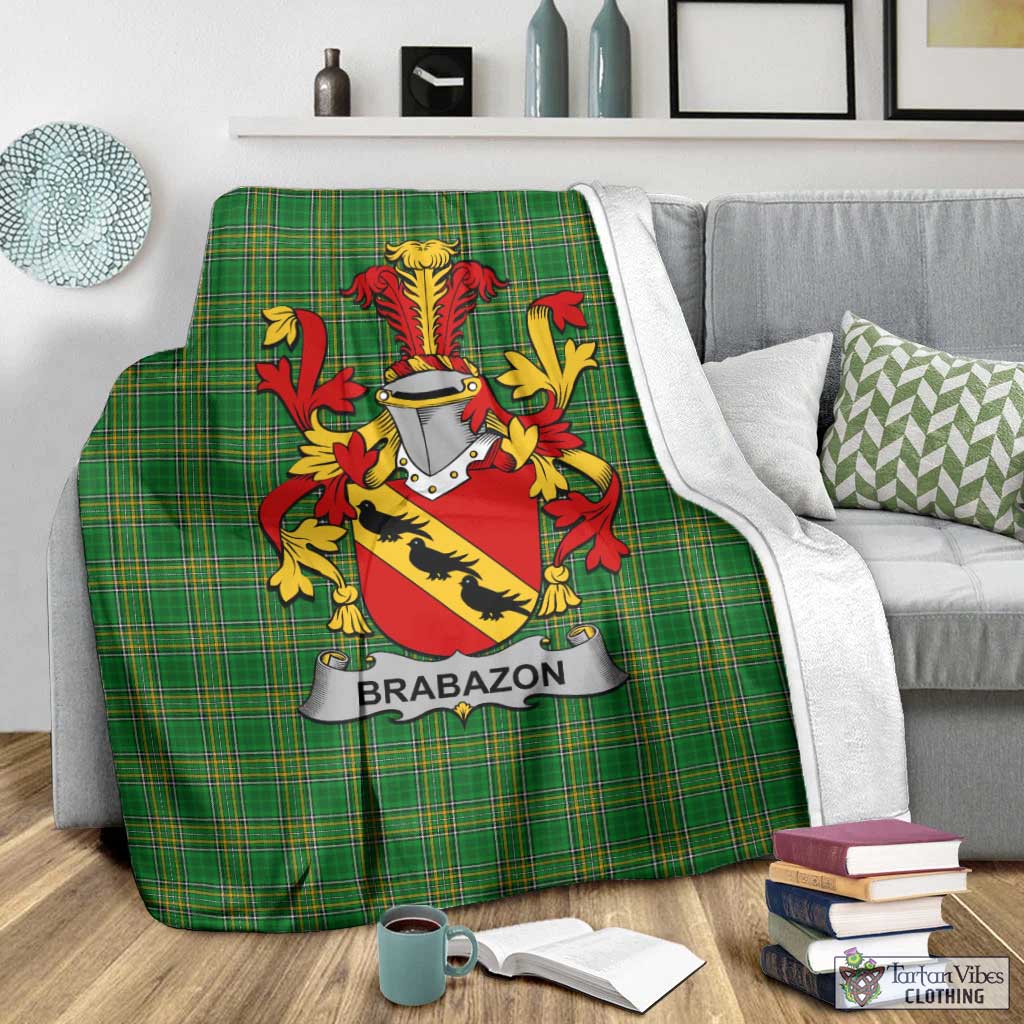 Brabazon Irish Clan Tartan Blanket with Coat of Arms - Tartan Vibes Clothing
