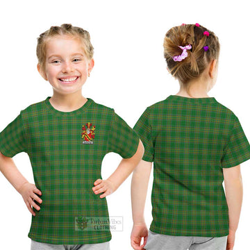 Brabazon Irish Clan Tartan Kid T-Shirt with Coat of Arms
