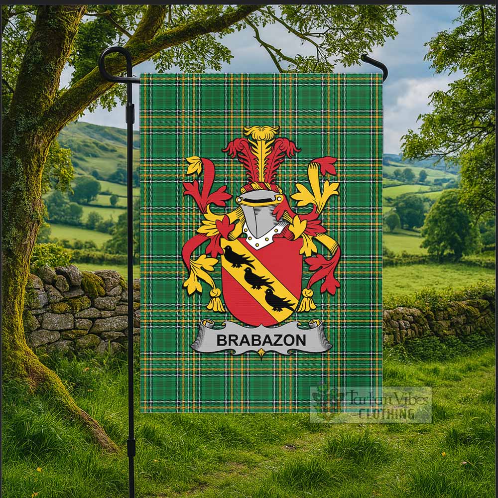 Brabazon Irish Clan Tartan Flag with Coat of Arms