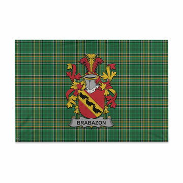 Brabazon Irish Clan Tartan House Flag with Coat of Arms