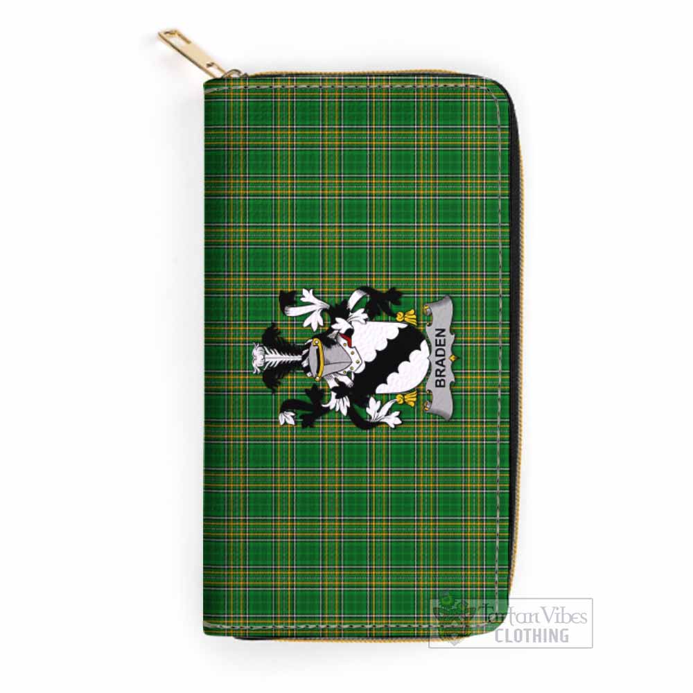 Braden Irish Clan Tartan Women's Leather Wallet with Coat of Arms One Size 19.7*10.5*3.5 cm - Tartan Vibes Clothing
