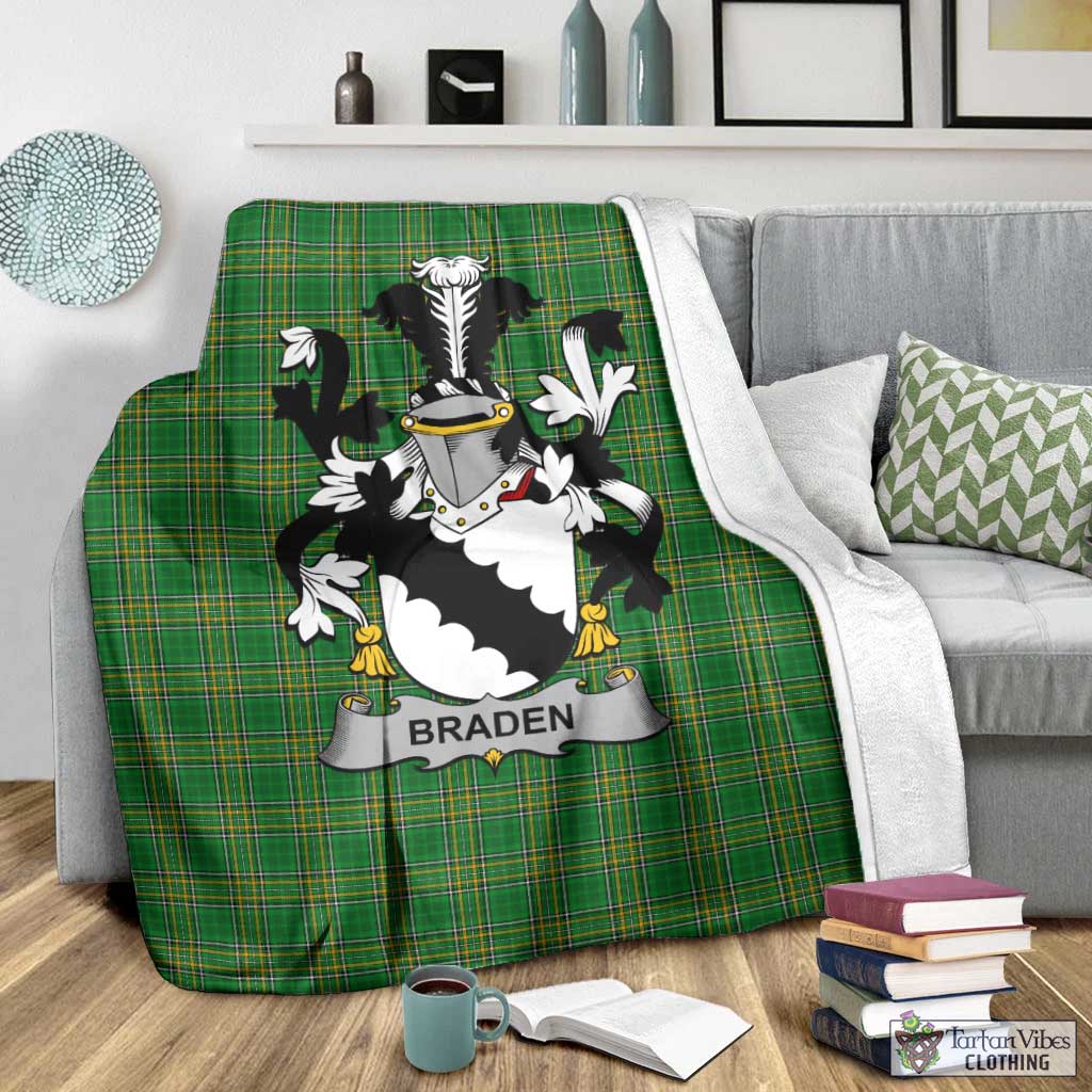 Braden Irish Clan Tartan Blanket with Coat of Arms - Tartan Vibes Clothing