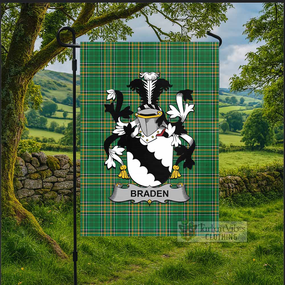 Braden Irish Clan Tartan Flag with Coat of Arms