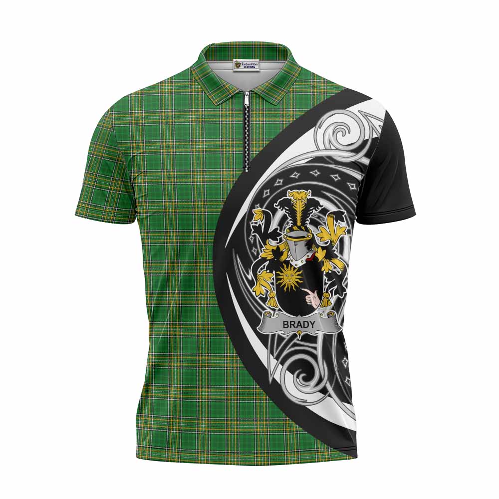 Brady Irish Clan Zipper Polo Shirt Celtic Circle Style Unisex - Tartan Vibes Clothing