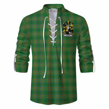 Brady Irish Clan Tartan Ghillie Kilt Shirt with Coat of Arms Men - Tartan Vibes Clothing