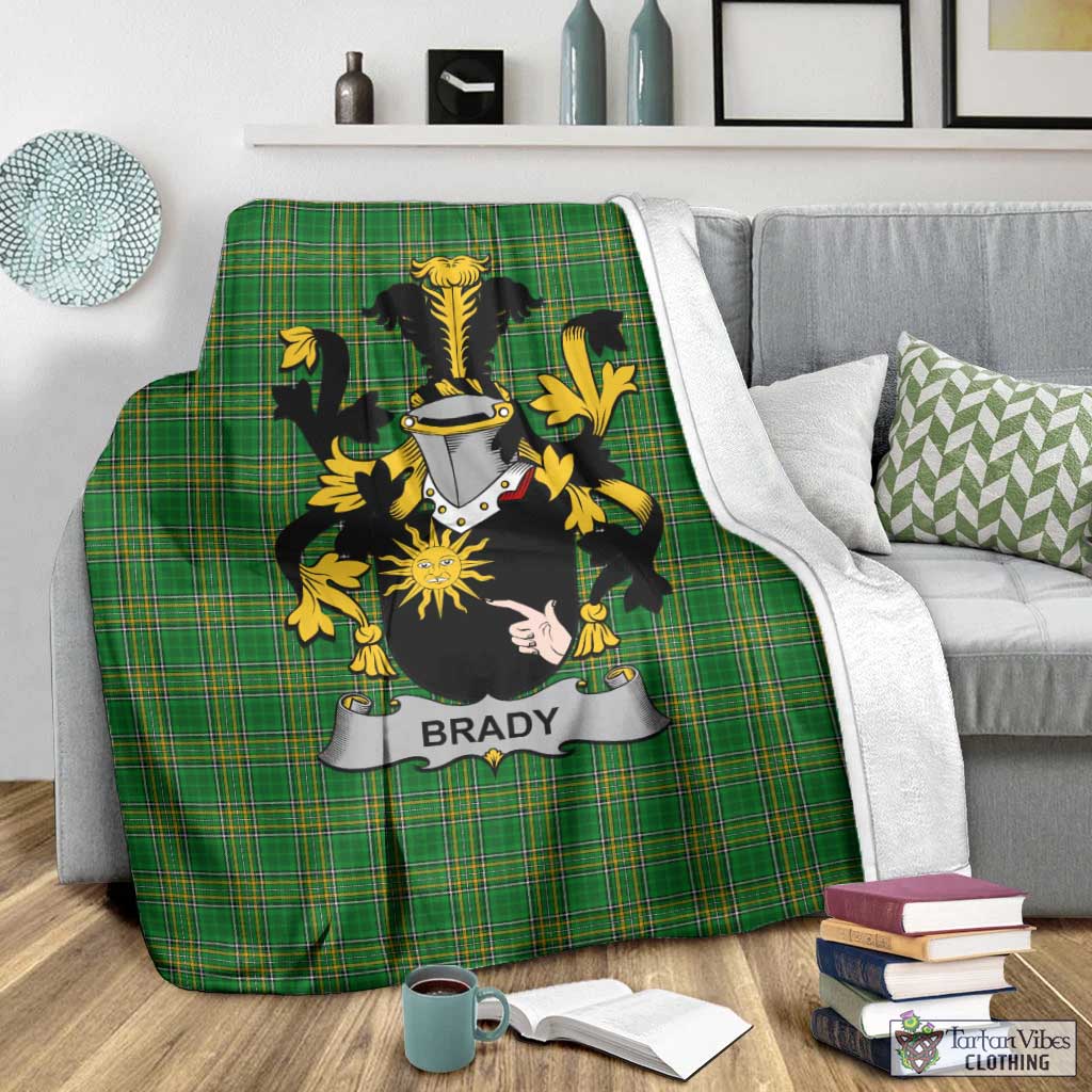 Brady Irish Clan Tartan Blanket with Coat of Arms - Tartan Vibes Clothing
