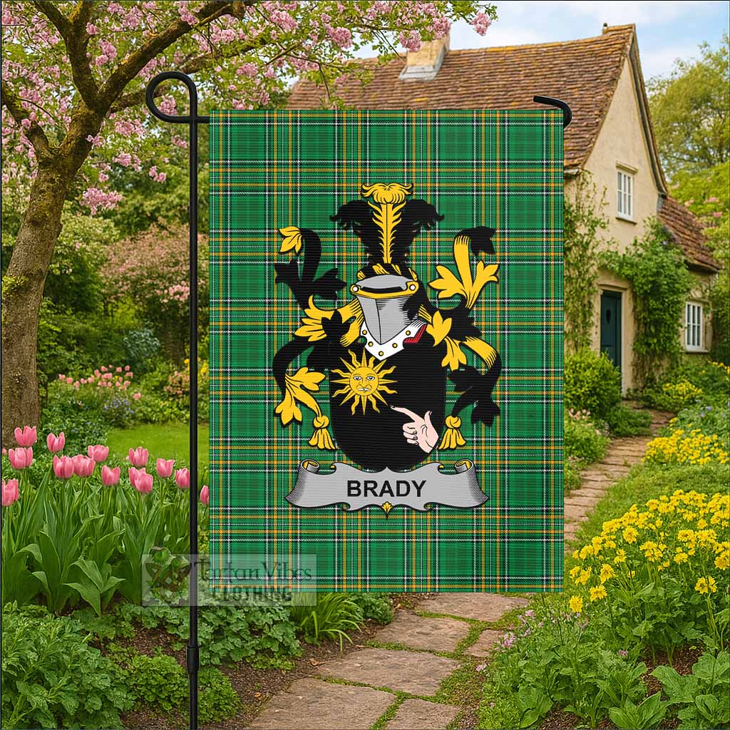Brady Irish Clan Tartan Flag with Coat of Arms