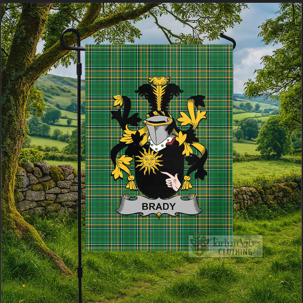 Brady Irish Clan Tartan Flag with Coat of Arms