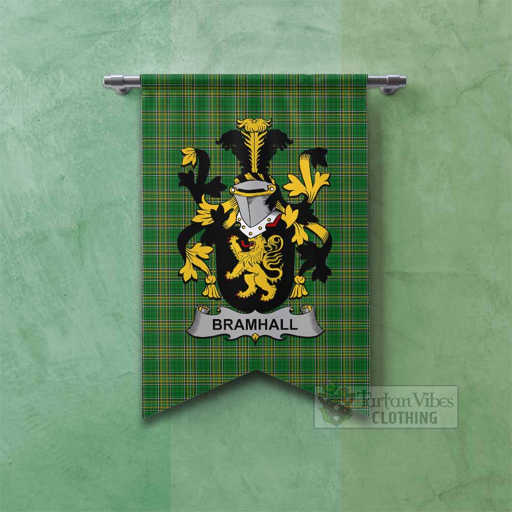 Tartan Vibes Clothing Bramhall Irish Clan Tartan Gonfalon, Tartan Banner with Coat of Arms