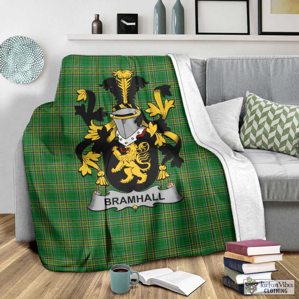 Bramhall Irish Clan Tartan Blanket with Coat of Arms - Tartan Vibes Clothing