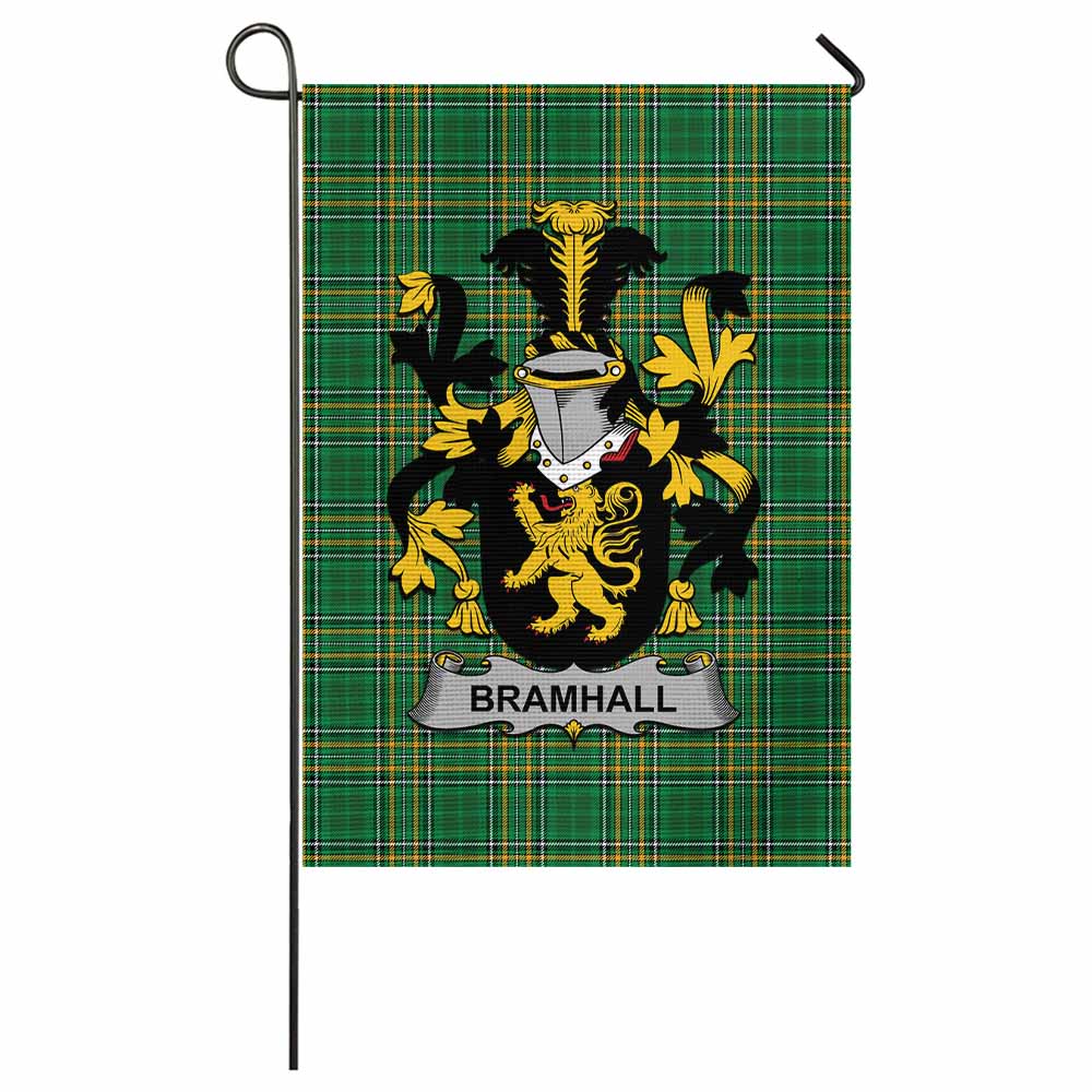 Bramhall Irish Clan Tartan Flag with Coat of Arms