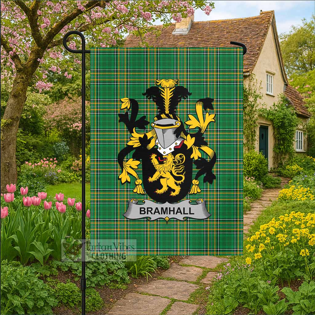 Bramhall Irish Clan Tartan Flag with Coat of Arms