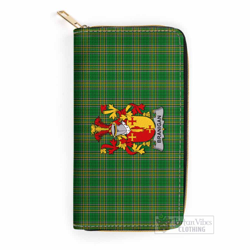 Branigan Irish Clan Tartan Women's Leather Wallet with Coat of Arms One Size 19.7*10.5*3.5 cm - Tartan Vibes Clothing