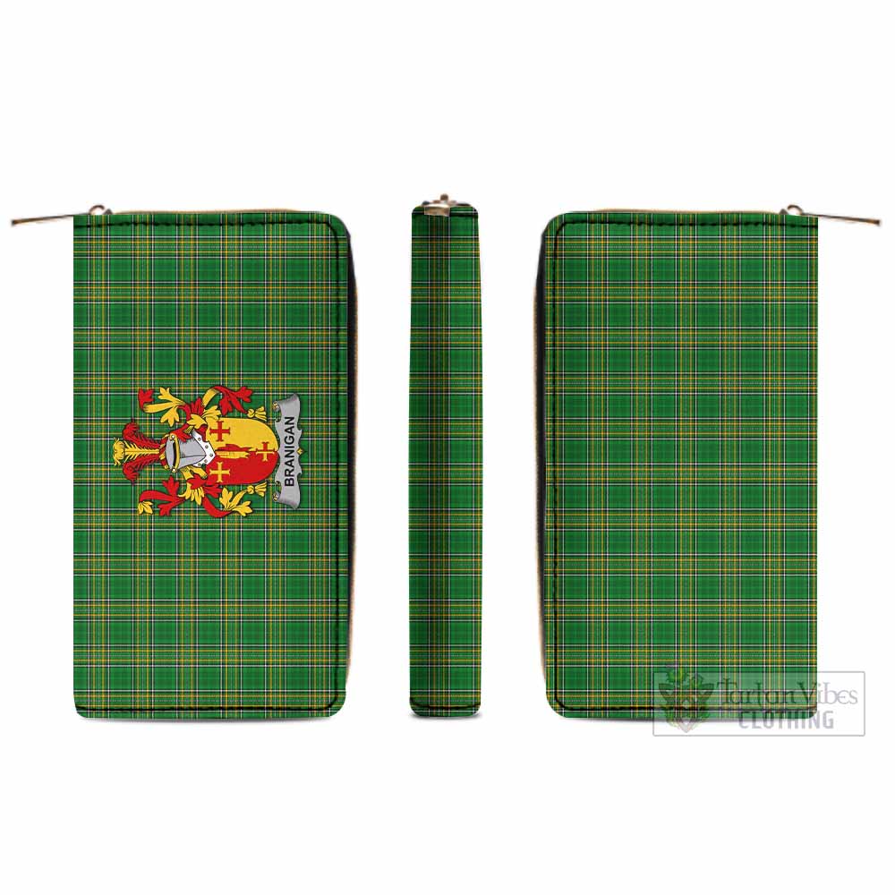 Branigan Irish Clan Tartan Women's Leather Wallet with Coat of Arms - Tartan Vibes Clothing