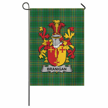 Branigan Irish Clan Tartan Garden Flag with Coat of Arms