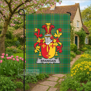 Branigan Irish Clan Tartan Garden Flag with Coat of Arms