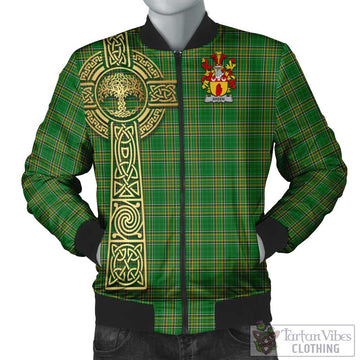 Breen Irish Clan Tartan Bomber Jacket with Coat of Arms Celtic Tree of Life