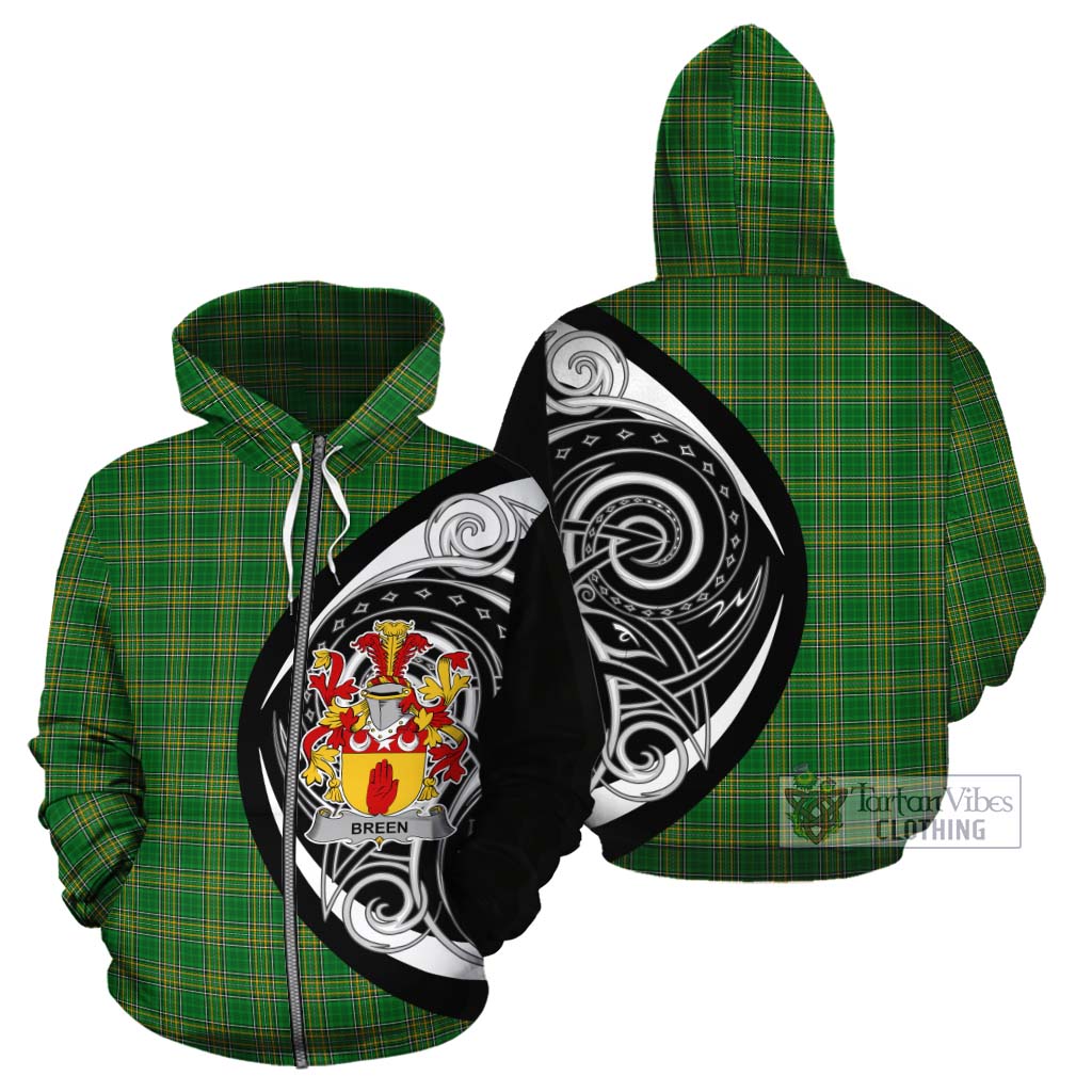 Tartan Vibes Clothing Breen Irish Clan Cotton Hoodie Celtic Circle Style