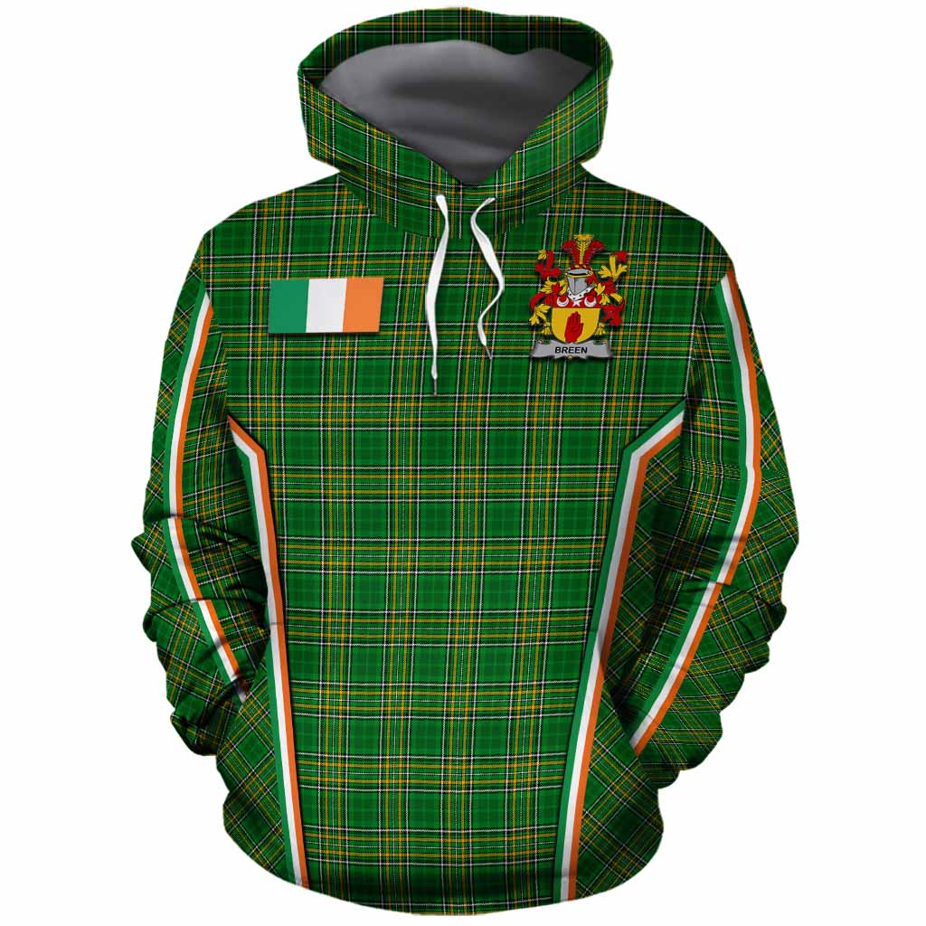 Breen Irish Clan Coat of Arm Tartan Cotton Hoodie Flag Style