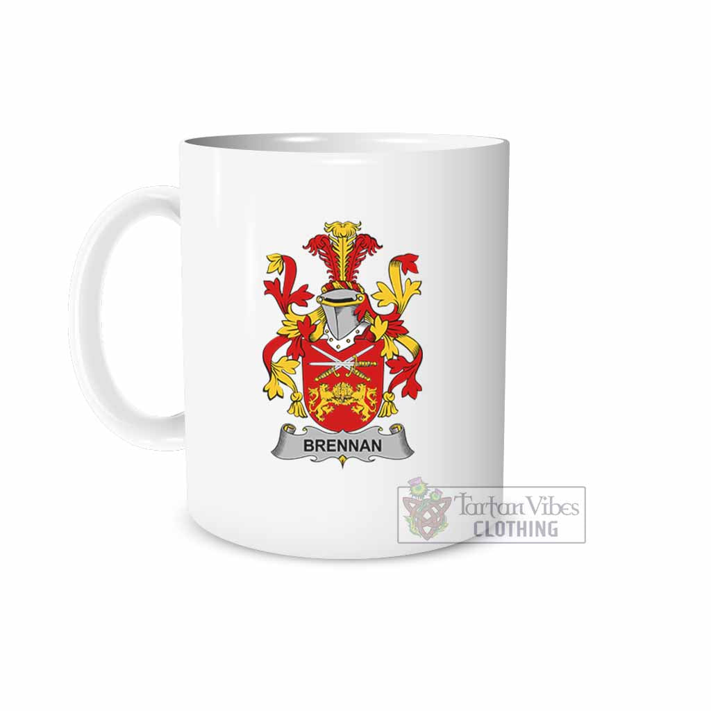 Brennan Irish Clan Coat of Arms Ceramic Mug White - 2D-tartanvibesclothing
