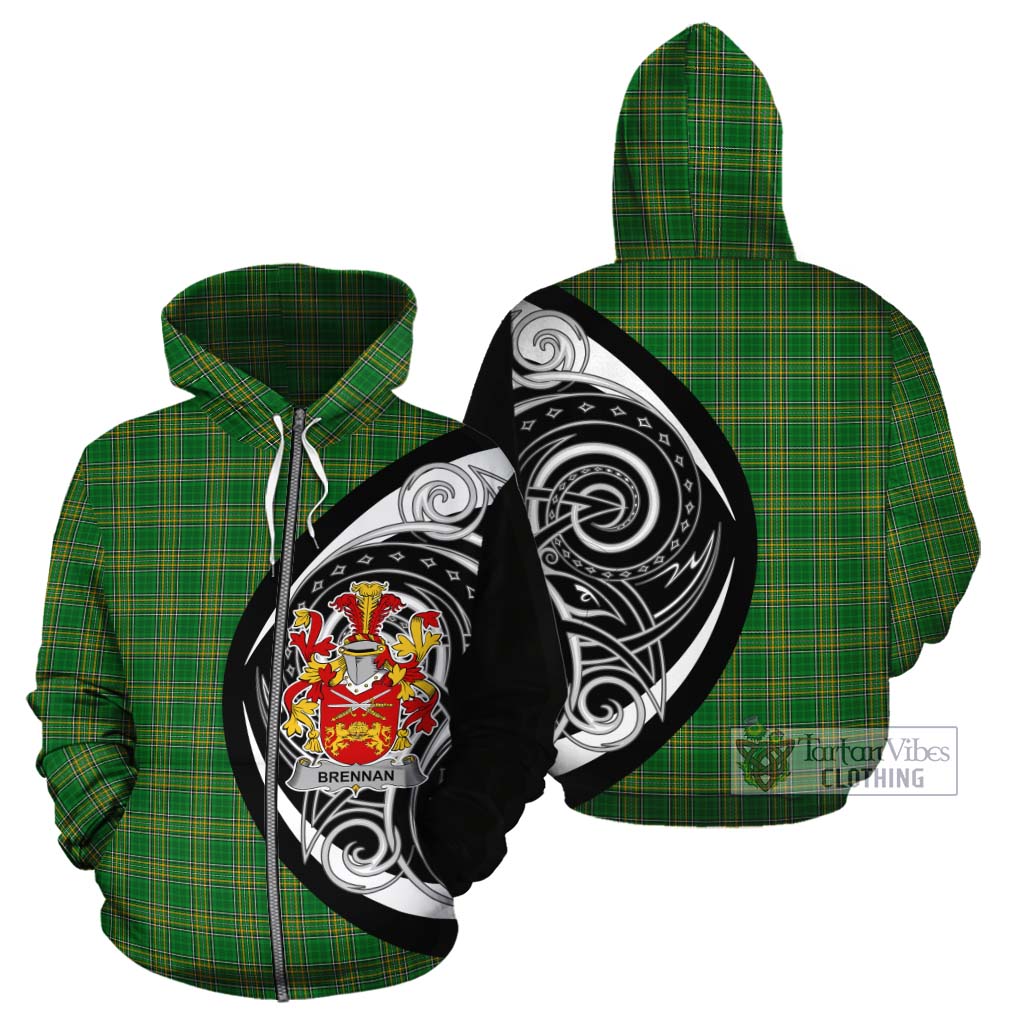 Tartan Vibes Clothing Brennan Irish Clan Cotton Hoodie Celtic Circle Style