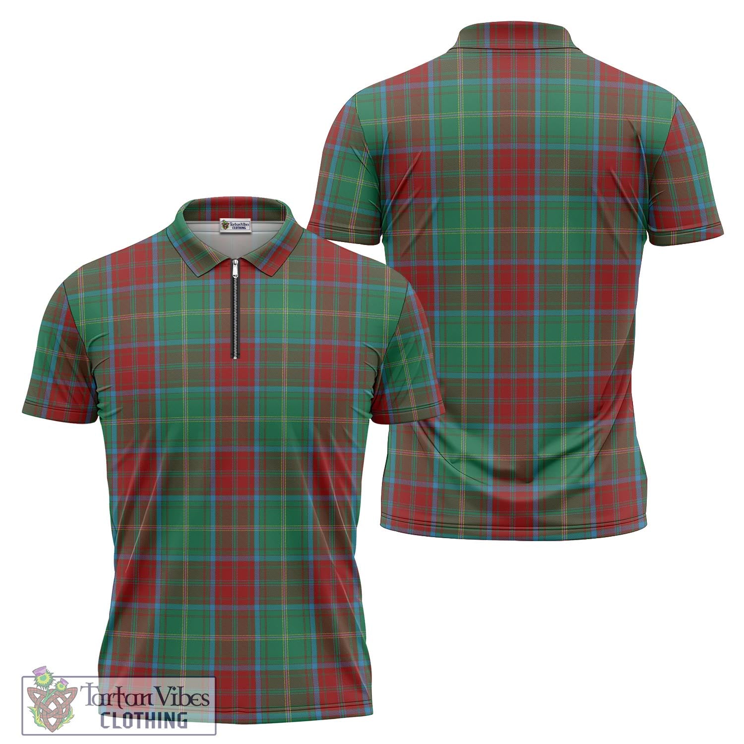 Brewer Tartan Zipper Polo Shirt - Tartan Vibes Clothing