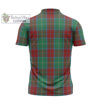 Brewer Tartan Zipper Polo Shirt with Family Crest - Tartan Vibes Clothing
