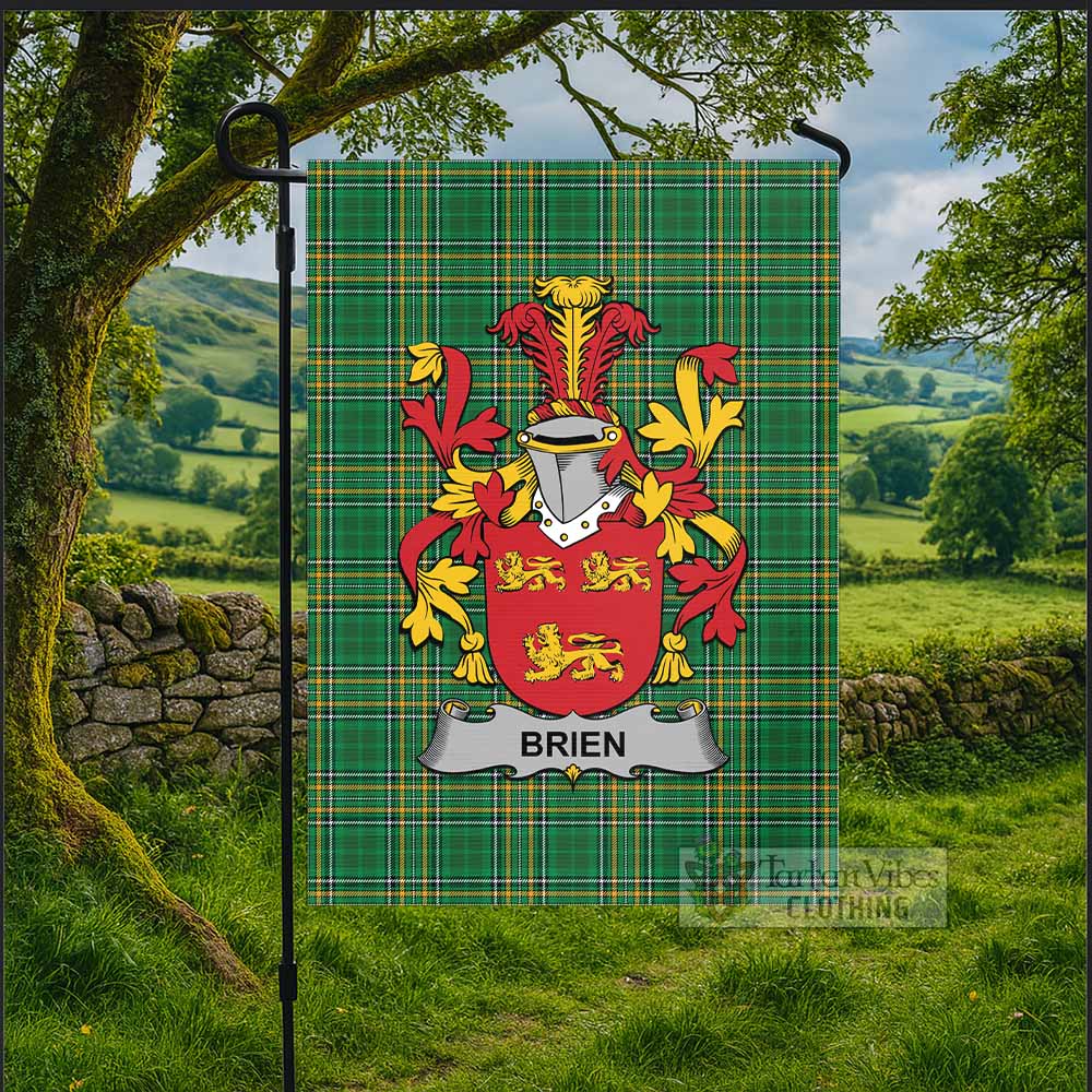 Brien Irish Clan Tartan Flag with Coat of Arms