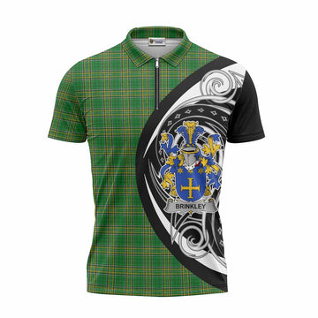 Brinkley Irish Clan Zipper Polo Shirt Celtic Circle Style Unisex - Tartan Vibes Clothing