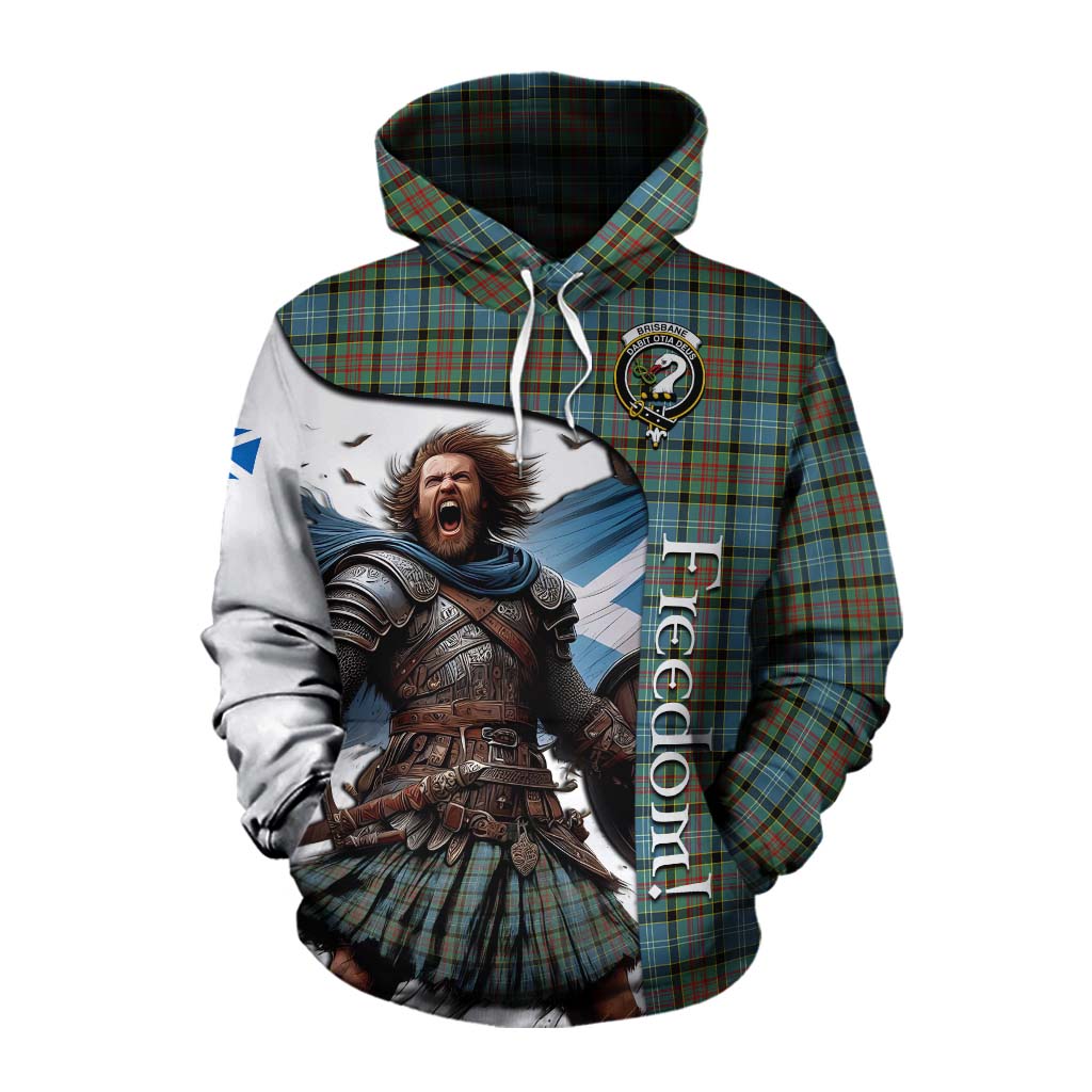 Tartan Vibes Clothing Brisbane Crest Tartan Cotton Hoodie Inspired by the Freedom of Scottish Warrior