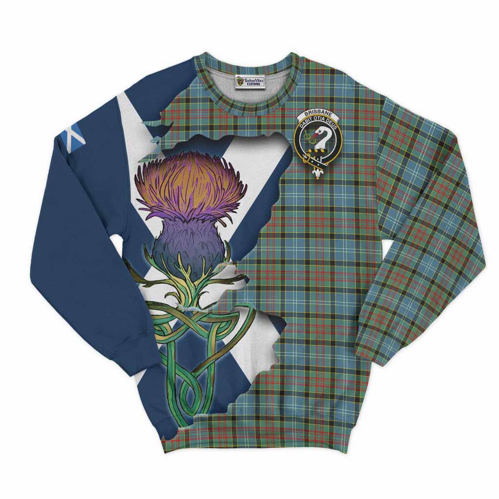 Tartan Vibes Clothing Brisbane Tartan Family Crest Sweatshirt Scottish Thistle Celtic Inspired