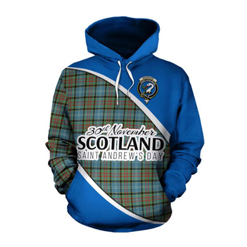 Brisbane Family Crest Tartan Cotton Hoodie Celebrate Saint Andrew's Day in Style