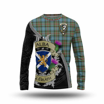 Tartan Vibes Clothing Brisbane Tartan Family Crest Long Sleeve T-Shirt Lion Rampant Royal Thistle Shield Celtic Inspired