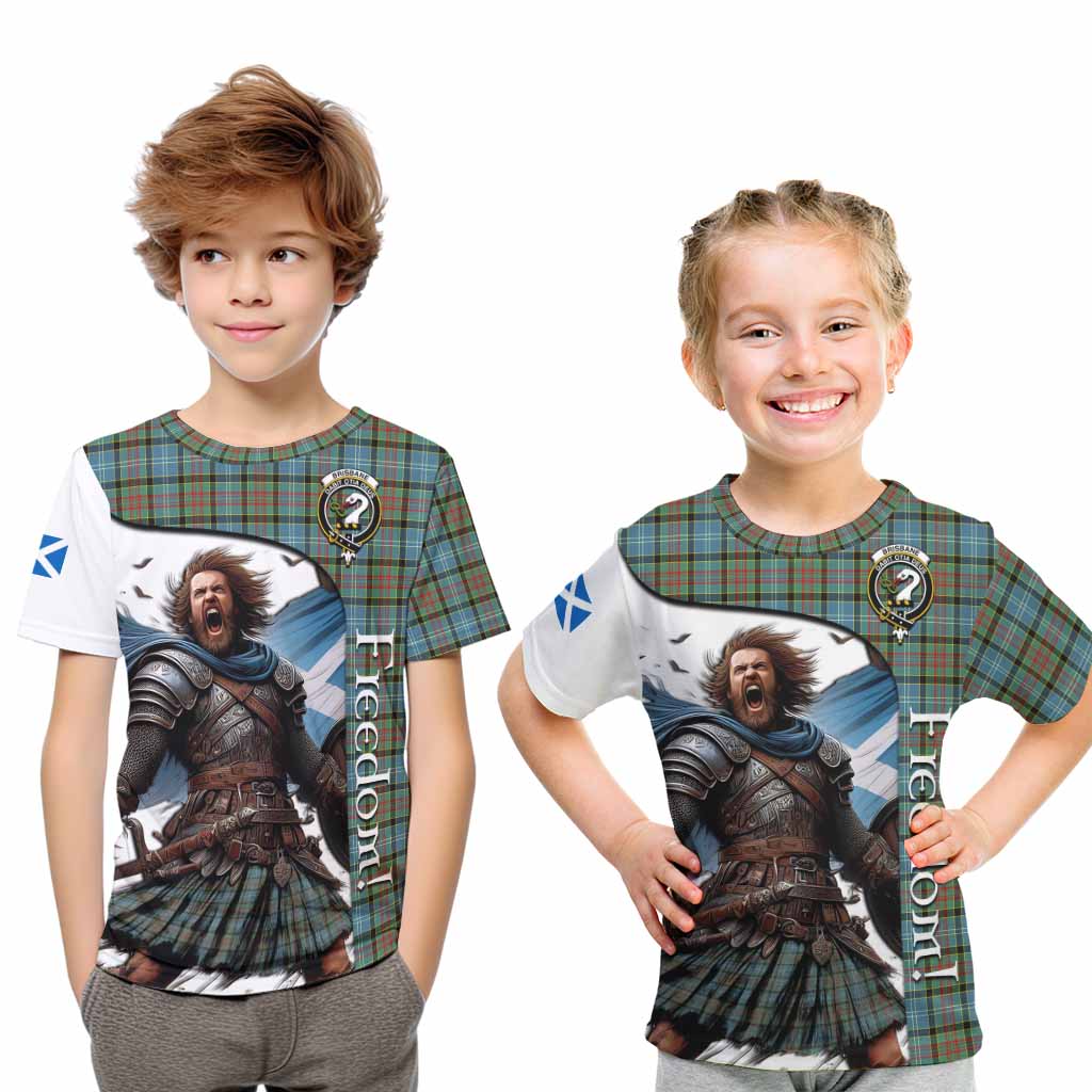 Tartan Vibes Clothing Brisbane Crest Tartan Kid T-Shirt Inspired by the Freedom of Scottish Warrior
