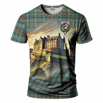 Brisbane Tartan Family Crest T-Shirt with Scottish Ancient Castle Style