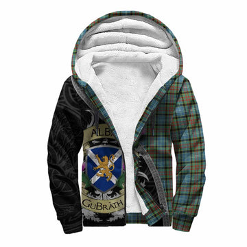 Brisbane Tartan Family Crest Sherpa Hoodie Lion Rampant Royal Thistle Shield Celtic Inspired