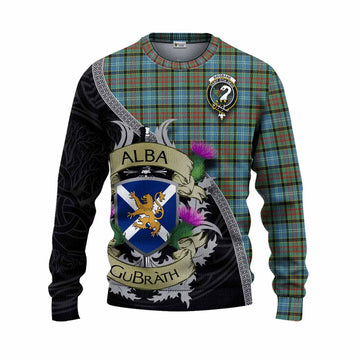 Brisbane Tartan Family Crest Knitted Sweater Lion Rampant Royal Thistle Shield Celtic Inspired