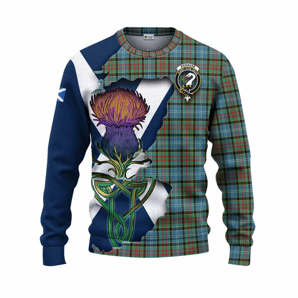 Tartan Vibes Clothing Brisbane Tartan Family Crest Knitted Sweater Scottish Thistle Celtic Inspired