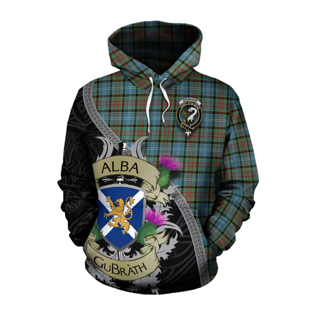 Tartan Vibes Clothing Brisbane Tartan Family Crest Cotton Hoodie Lion Rampant Royal Thistle Shield Celtic Inspired