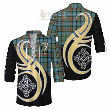 Tartan Vibes Clothing Brisbane Tartan Ghillie Kilt Shirt with Family Crest and Celtic Symbol Style