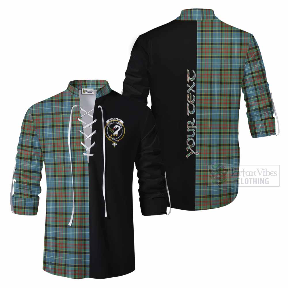 Tartan Vibes Clothing Brisbane Tartan Ghillie Kilt Shirt with Family Crest and Half Of Me Style