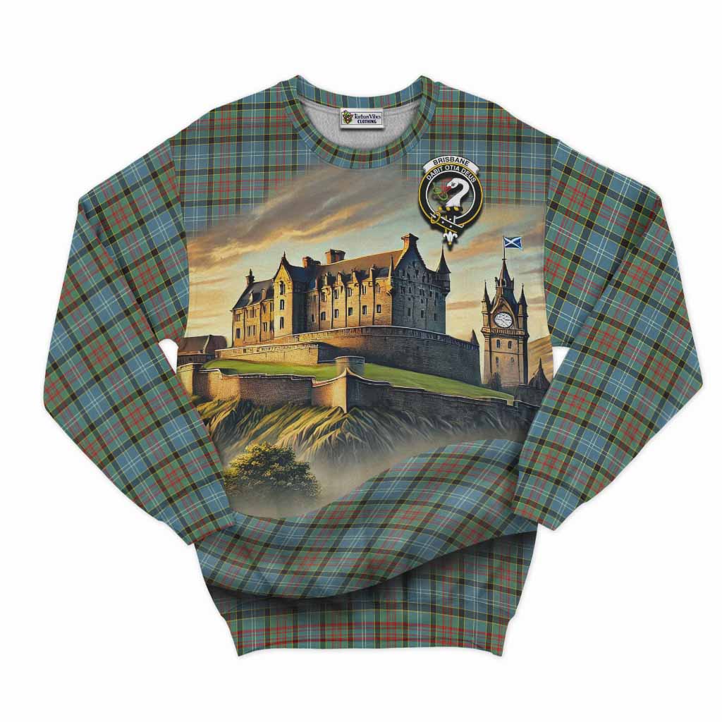 Tartan Vibes Clothing Brisbane Tartan Family Crest Sweatshirt with Scottish Ancient Castle Style