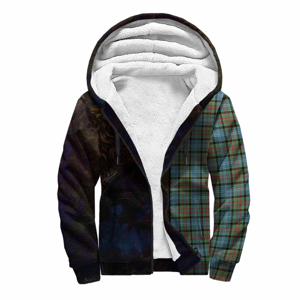 Tartan Vibes Clothing Brisbane Tartan Family Crest Sherpa Hoodie Alba Gu Brath Be Brave Lion Ancient Style