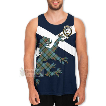 Tartan Vibes Clothing Brisbane Tartan Lion Rampant Men's Tank Top – Proudly Display Your Heritage with Alba Gu Brath and Clan Name
