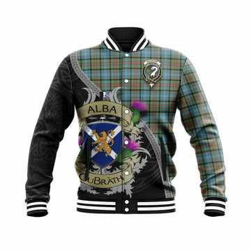 Tartan Vibes Clothing Brisbane Tartan Family Crest Baseball Jacket Lion Rampant Royal Thistle Shield Celtic Inspired