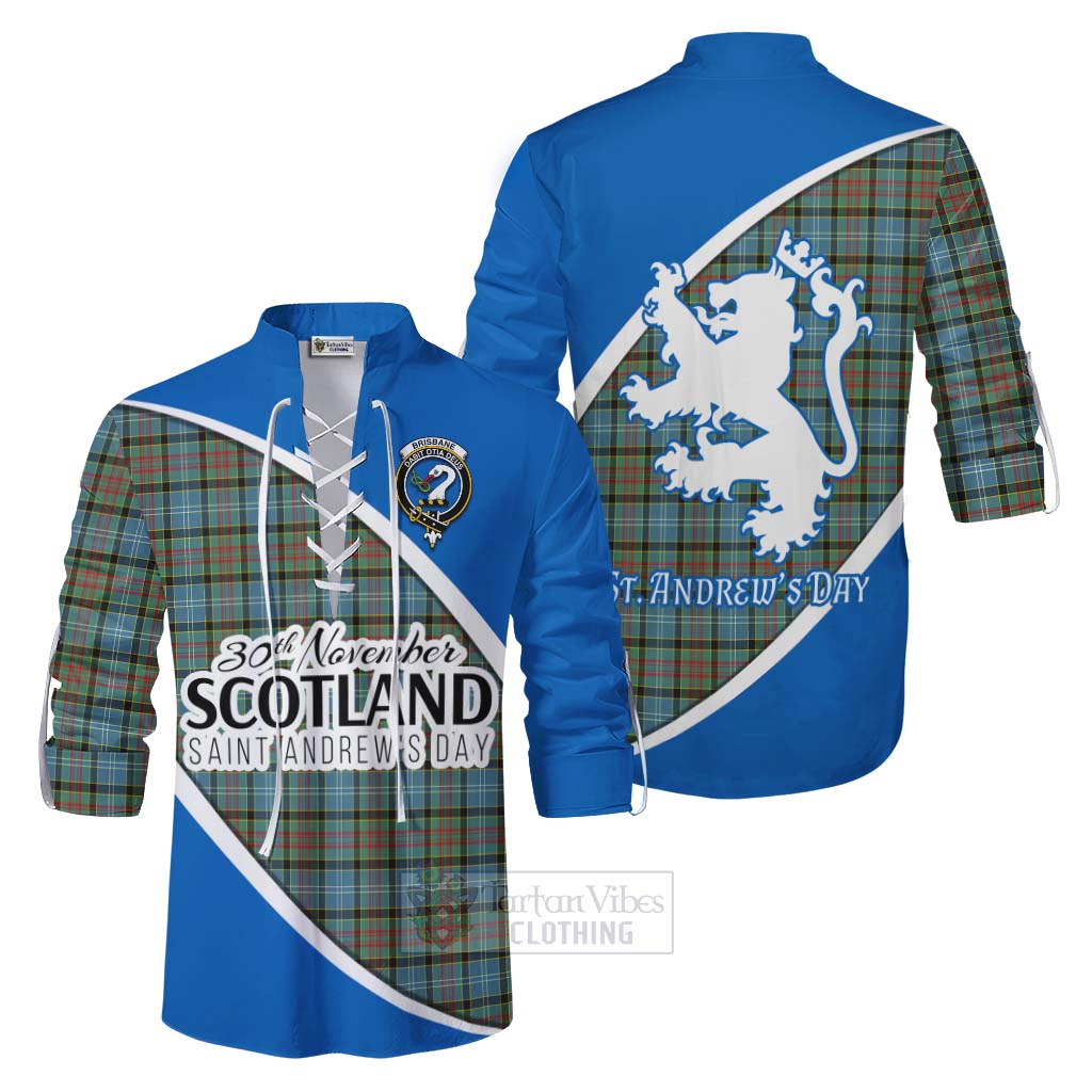 Tartan Vibes Clothing Brisbane Family Crest Tartan Ghillie Kilt Shirt Celebrate Saint Andrew's Day in Style